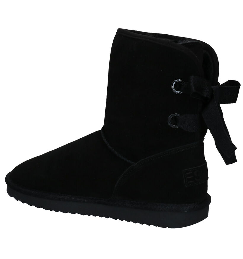 Esprit Luna Bow Zwarte Boots in daim (279761)