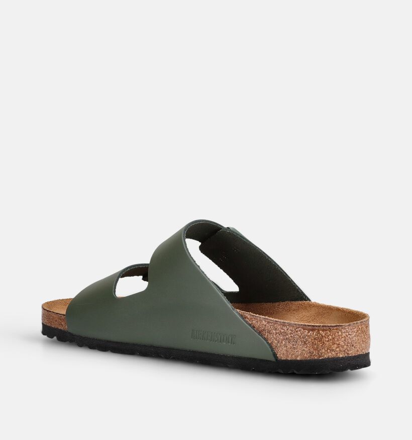 Birkenstock Arizona Leather Nu-pieds en Vert kaki pour hommes (368540)
