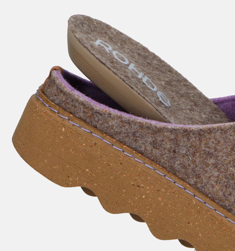 Rohde Foggia Taupe Pantoffels Voor Steunzolen voor dames (334265) - geschikt voor steunzolen