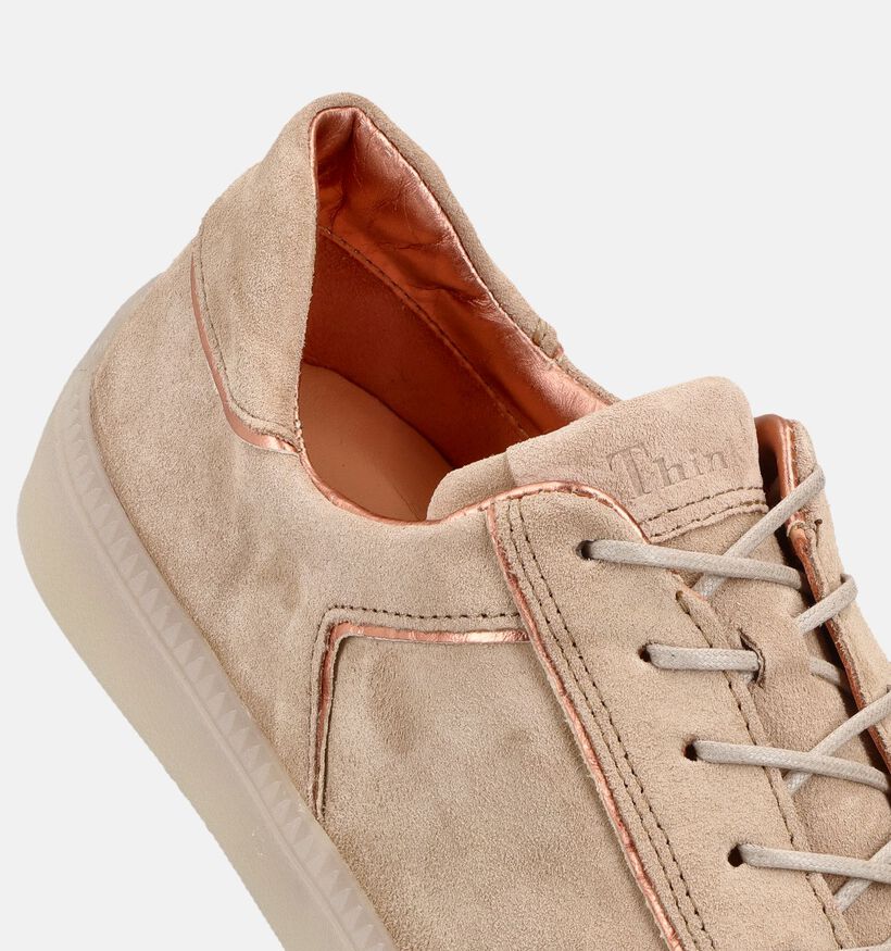 Think! Baskets en Beige pour femmes (374086) - pour semelles orthop&eacute;diques