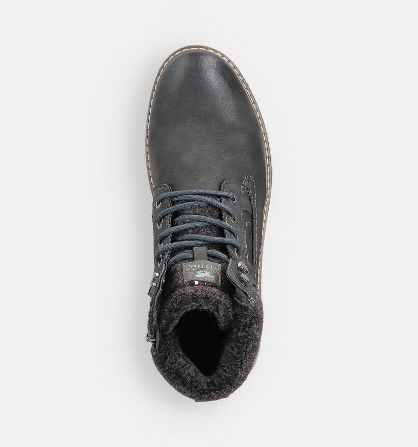 Mustang Donkergrijze Veterboots voor heren (364214)