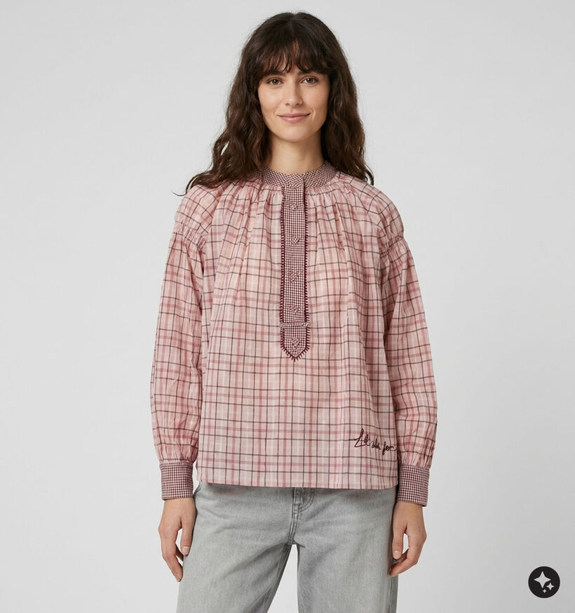 Orfeo Abby Roze Geruite Blouse voor dames (381648)