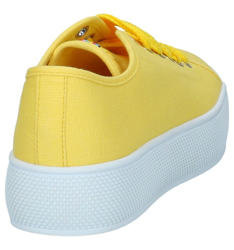 Gele Esprit Sneakers met Dikke Zolen in stof (221853)