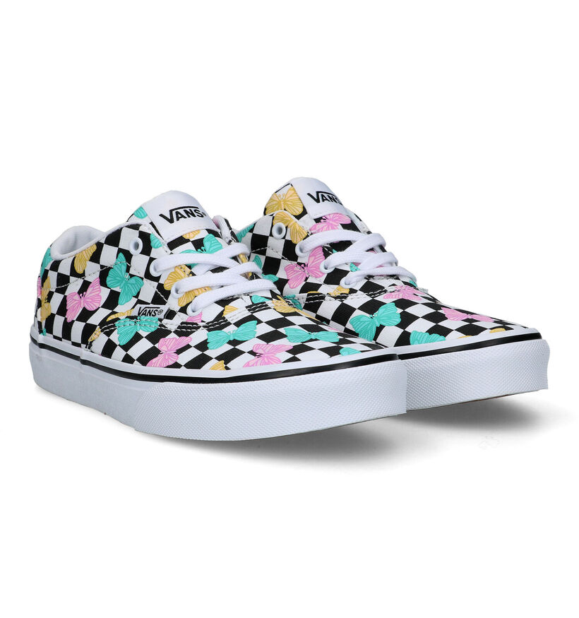 Vans Doheny Butterfly Checkrbrd Baskets en Blanc pour filles (321073)