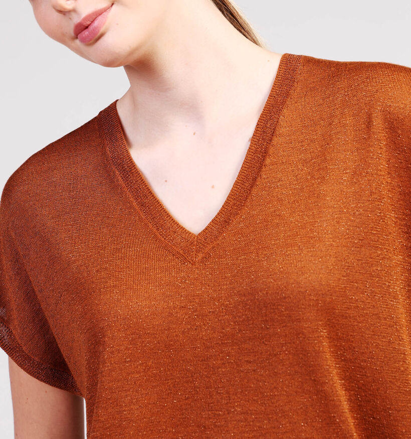 Minus Carlina Batsleeve Cognac T-shirt voor dames (361734)