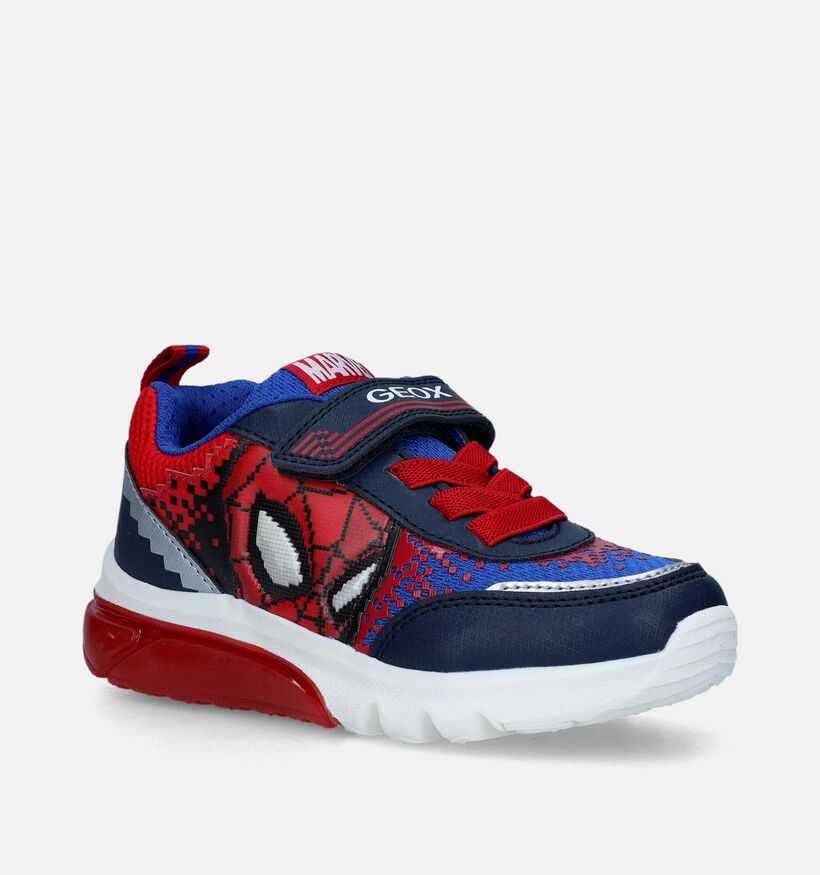 Geox Ciberdron Marvel Spider-Man Baskets en Bleu pour garçons (339672) - pour semelles orthopédiques