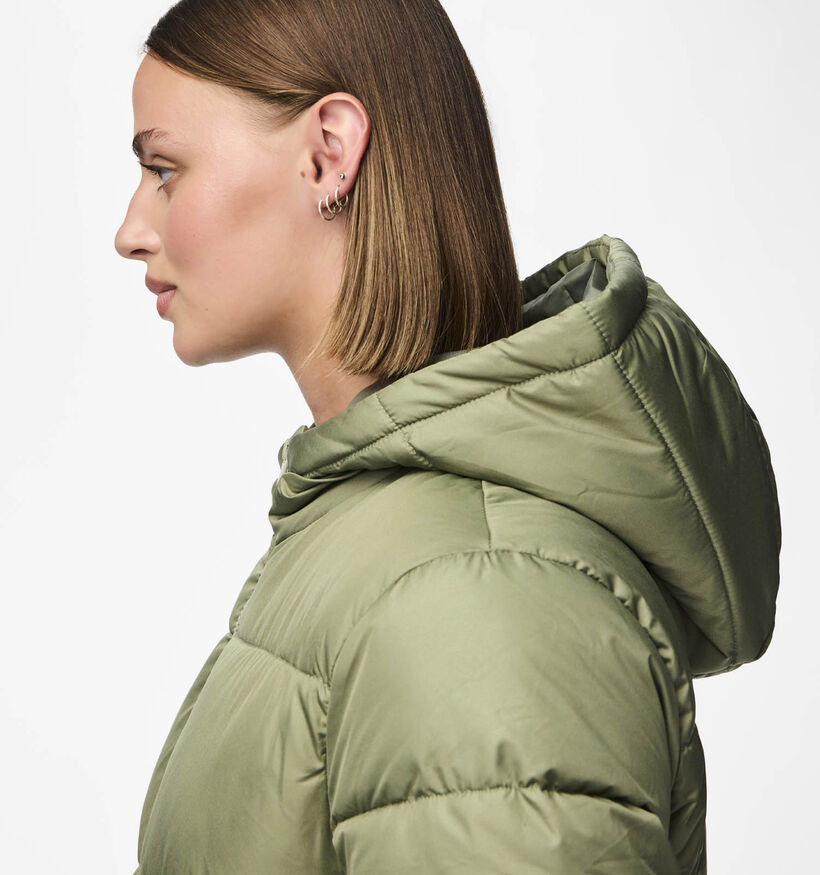 Pieces Bee Kaki Lange puffer jas voor dames (342964)
