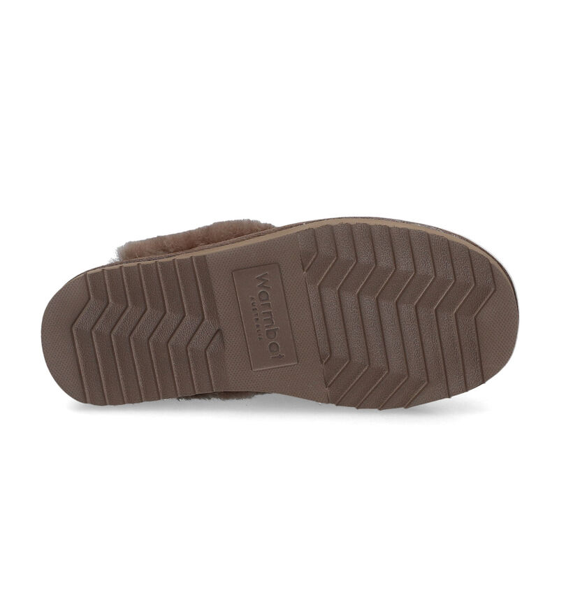 Warmbat Flurry Pantoufles en laine en Cognac pour femmes (329908)