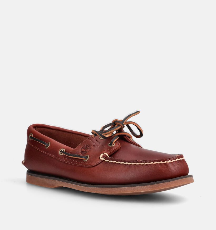 Timberland Classic Chaussures bateau en Brun fonc&eacute; pour hommes (369219)