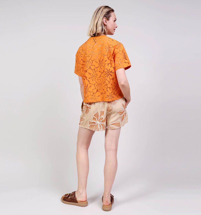 Vero Moda Sharon Back Lace Oranje T-shirt voor dames (374977)