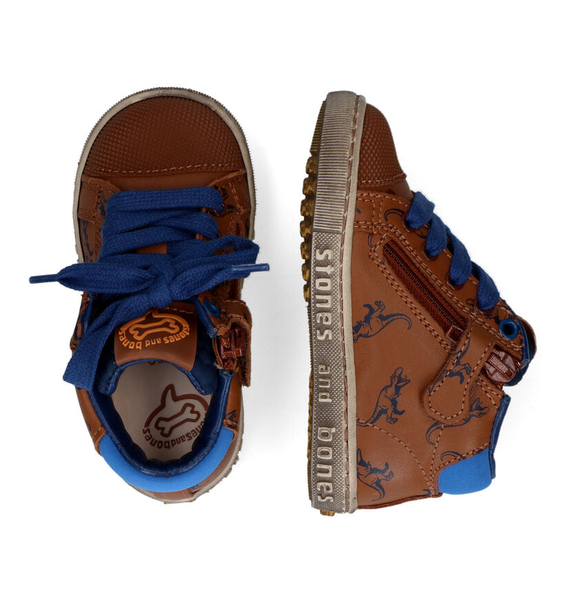 STONES and BONES Misc Chaussures hautes en Cognac pour garçons (313829) - pour semelles orthopédiques