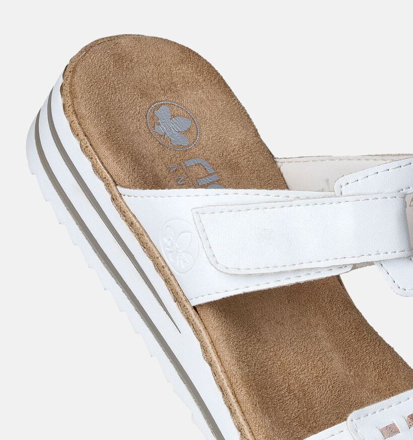 Rieker Witte Slippers met sleehak voor dames (354923)