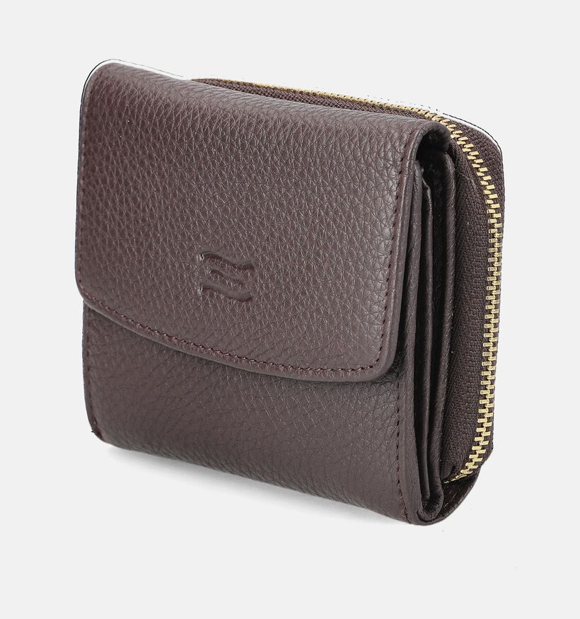 Crinkles Bordeaux Portemonnee met Rits voor dames (381740)