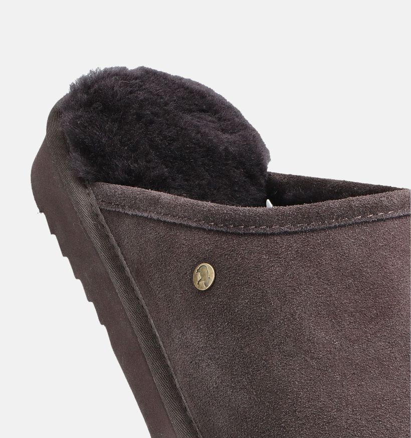 Warmbat Classic Pantoufles ouvertes en Brun fonc&eacute; pour hommes (379288)