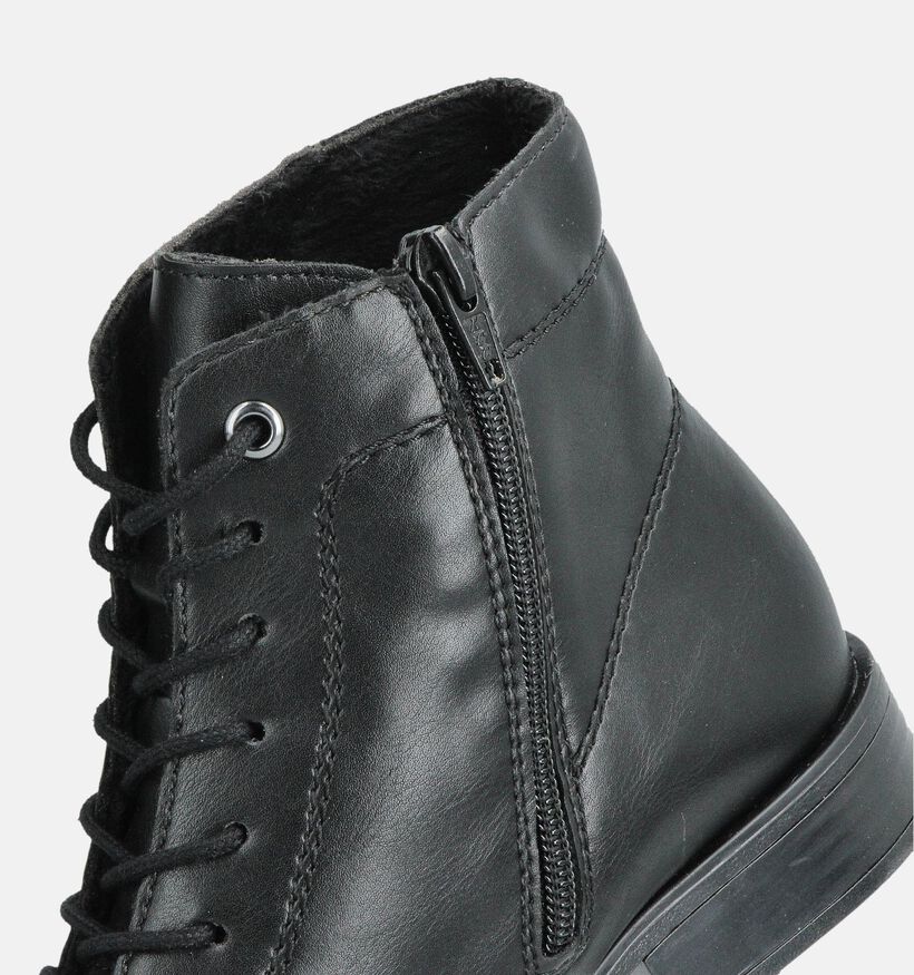 Rieker Zwarte Veterboots voor dames (360465) - geschikt voor steunzolen