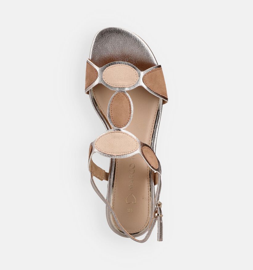 Marco Tozzi Sandales &agrave; talons en Or pour femmes (371860)