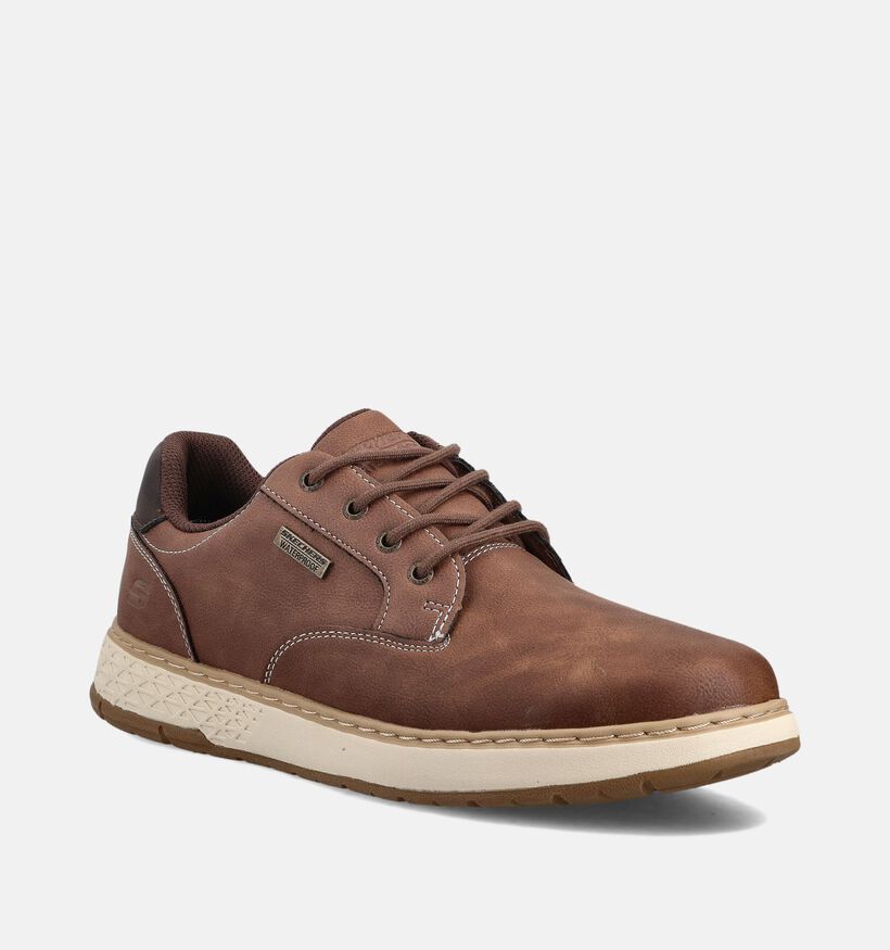 Skechers Garlan Pryor Chaussures plates en Cognac pour hommes (362172)