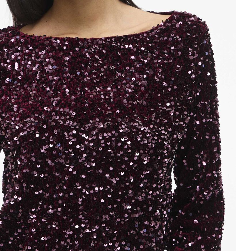 Vila Faith Bordeaux Blouse met Sequins Vila Faith Bordeaux Blouse met Sequins voor dames (365598)