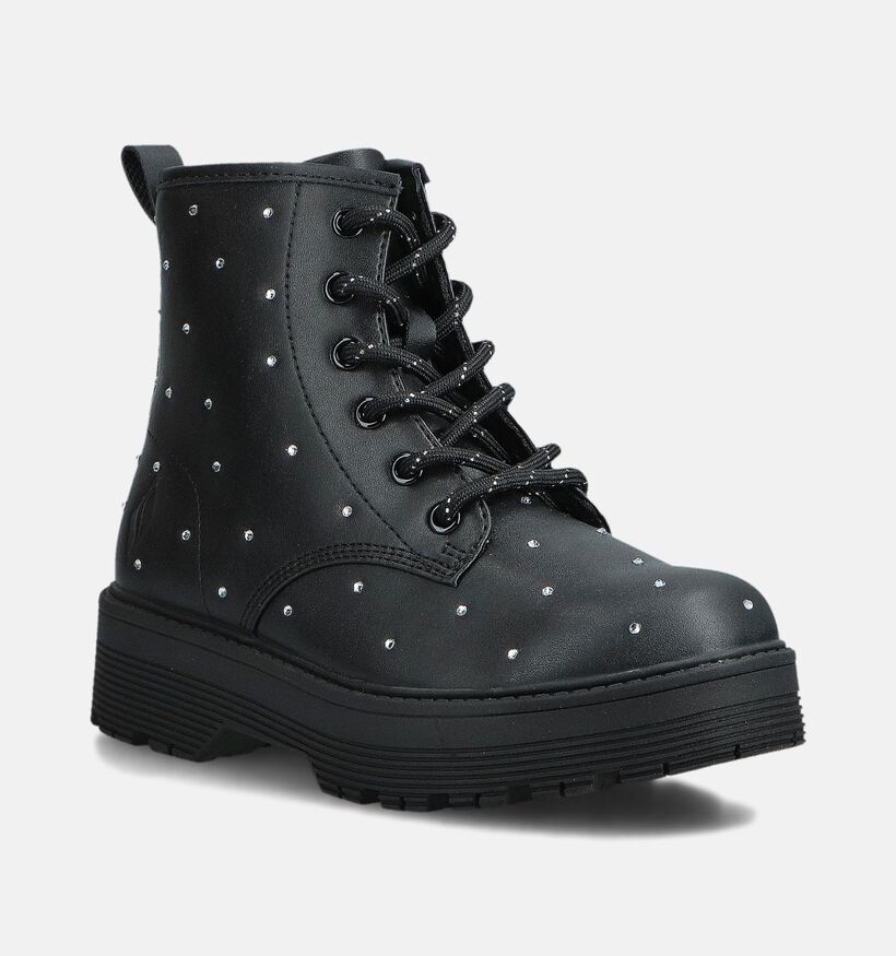 Skechers Gravlen Zwarte Boots met Veter en Rits voor meisjes (376819)