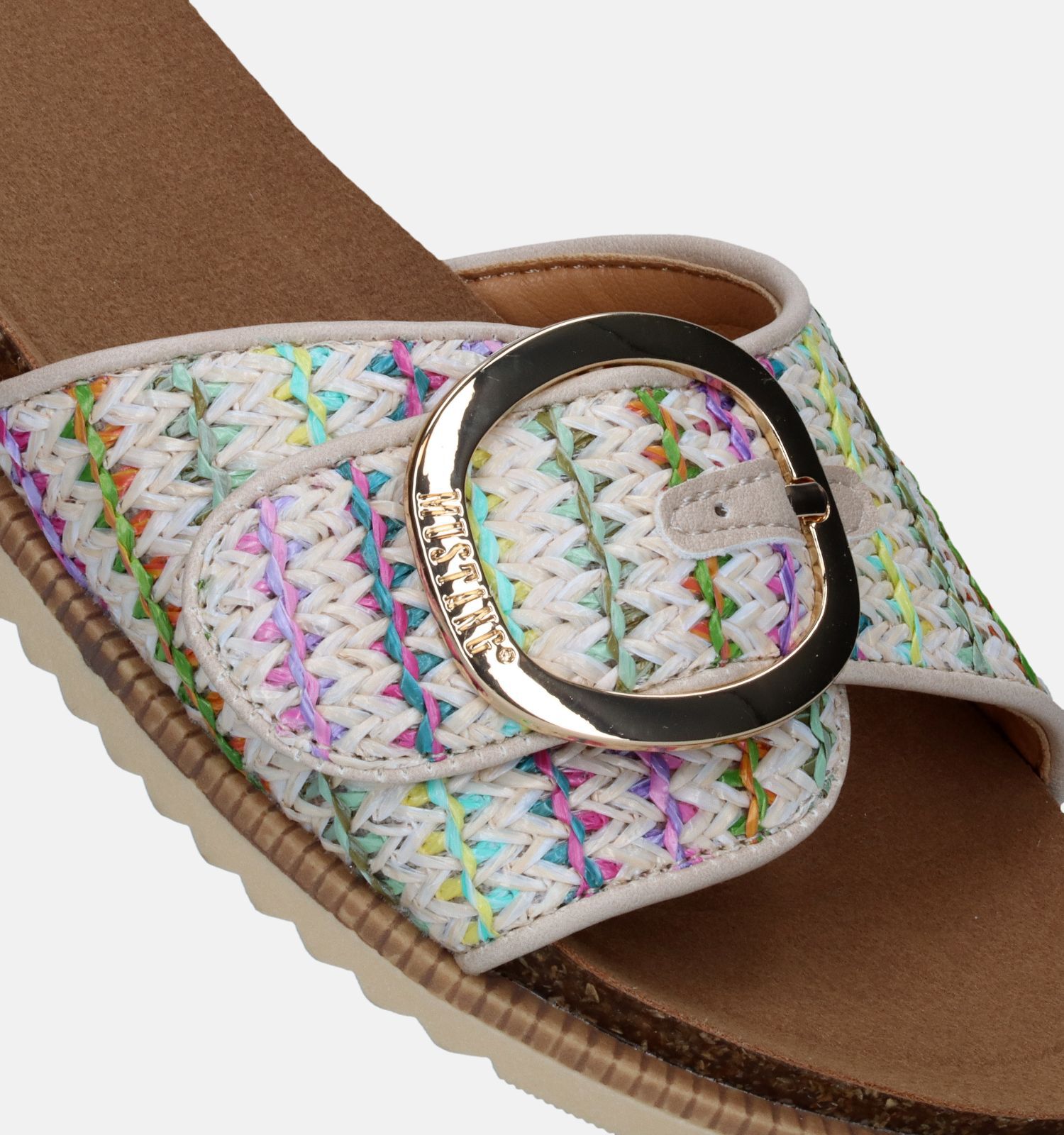 Mustang Witte Slippers Dames Slippers Online op TORFS.BE