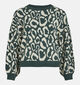 Vila Tip Jacquard Pull en Vert pour femmes (364100)