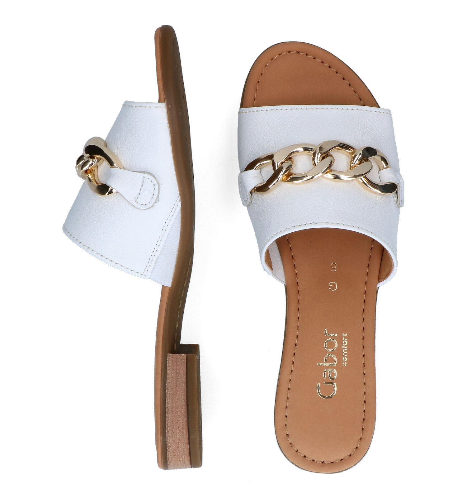 Gabor Comfort Witte Muiltjes Dames Slippers Online op TORFS.BE
