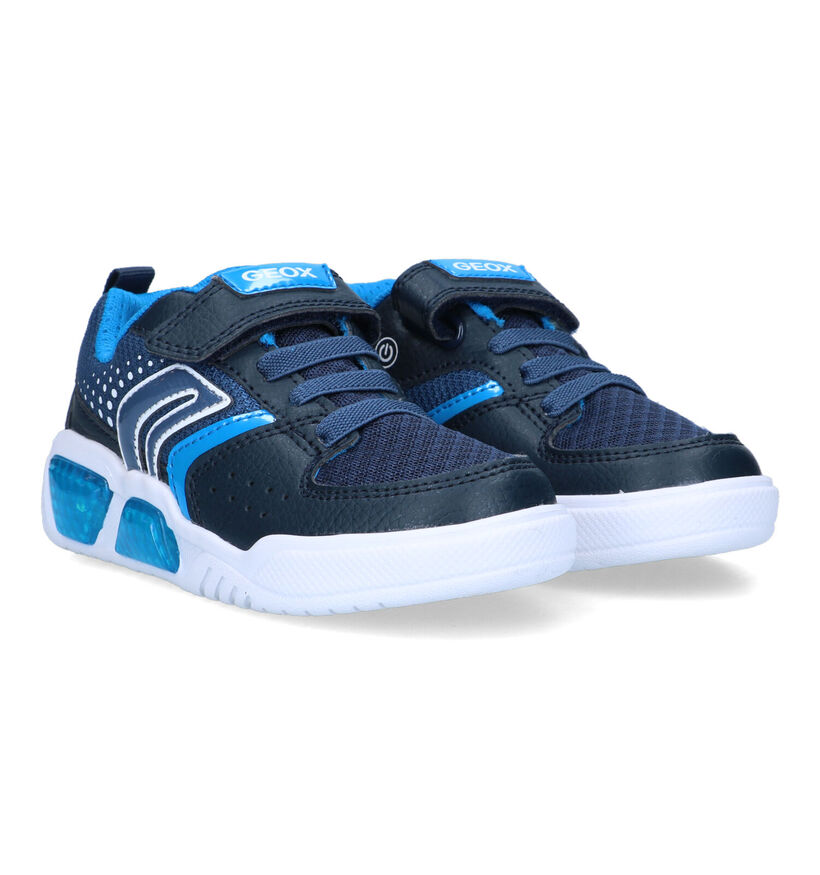 Geox Illuminus Blauwe Sneakers voor jongens (320632) - geschikt voor steunzolen