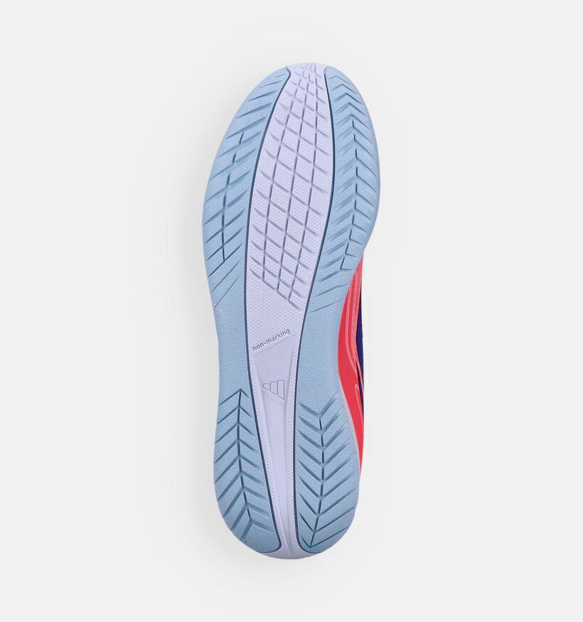 adidas F50 Hyperfast Club Indoor Witte/Paarse Voetbalschoene voor jongens, meisjes (375557) - geschikt voor steunzolen