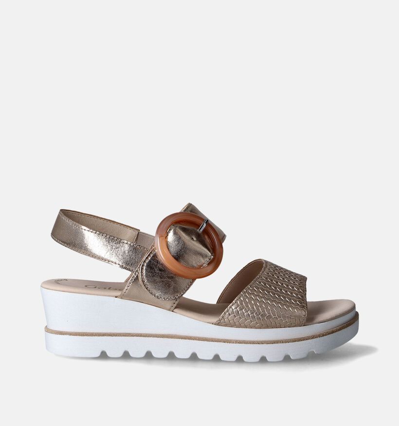 Gabor Best Fitting Gouden Sandalen met sleehak voor dames (355093)