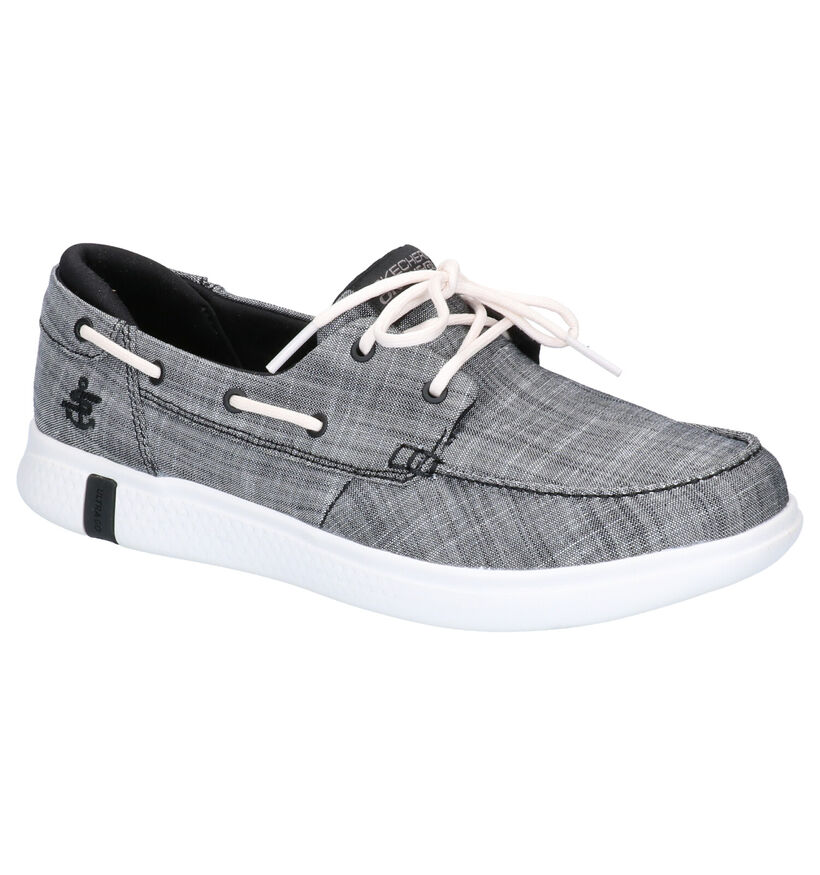 Skechers Chaussures bateau en Beige clair en textile (272740)