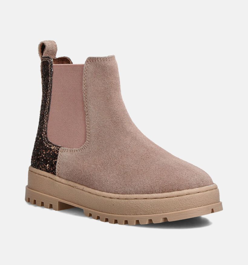 Milo & Mila Bottines Chelsea en Rose pour filles (363176)