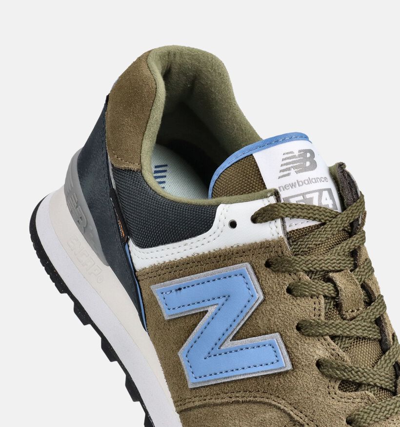 New Balance 574 Baskets en Vert pour hommes (366265) - pour semelles orthop&eacute;diques