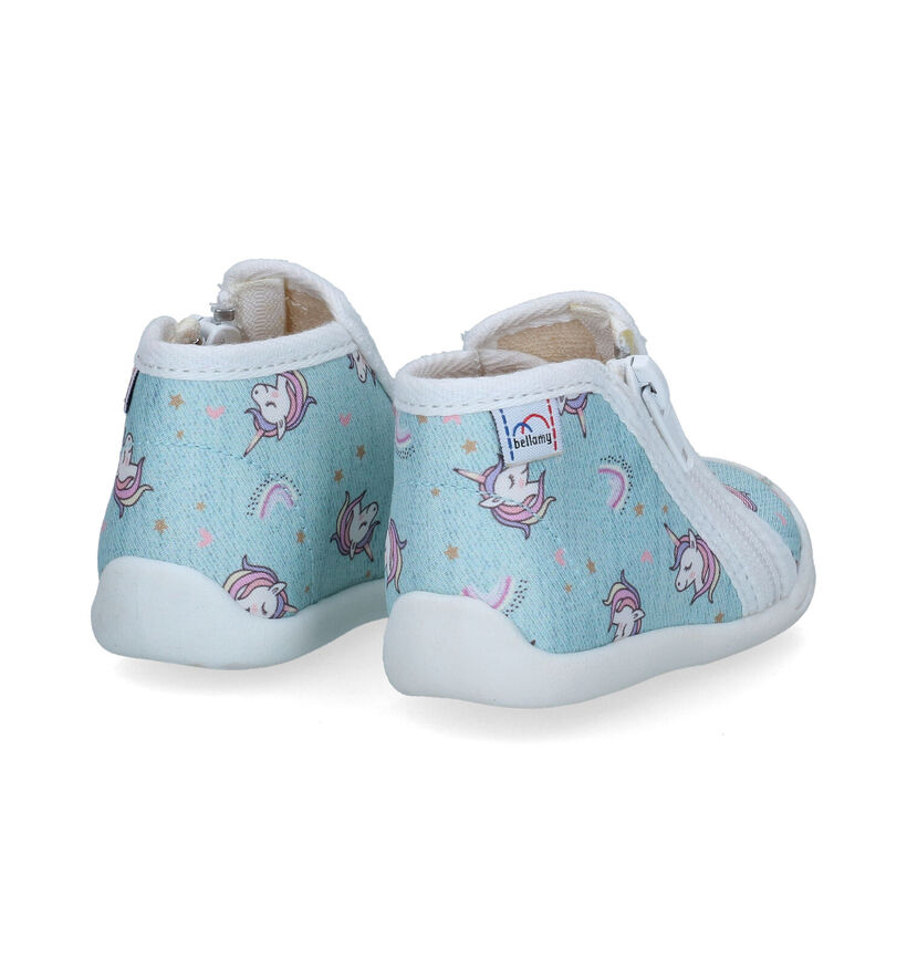 Bellamy Nora Pantoufles en Bleu en textile (309259)