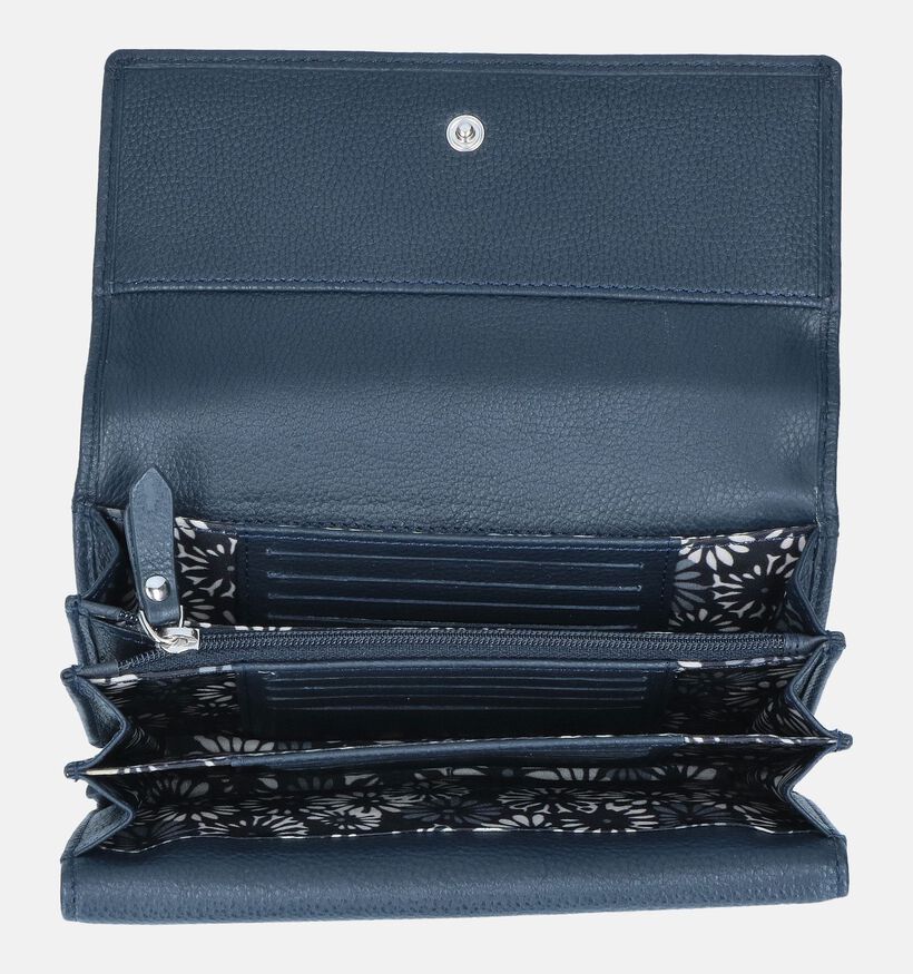 Euro-Leather Blauwe Overslagportemonnee voor dames (353524)