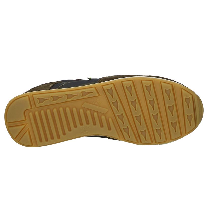 Kaki Camouflage Sneakers Rondinella in daim (248319)