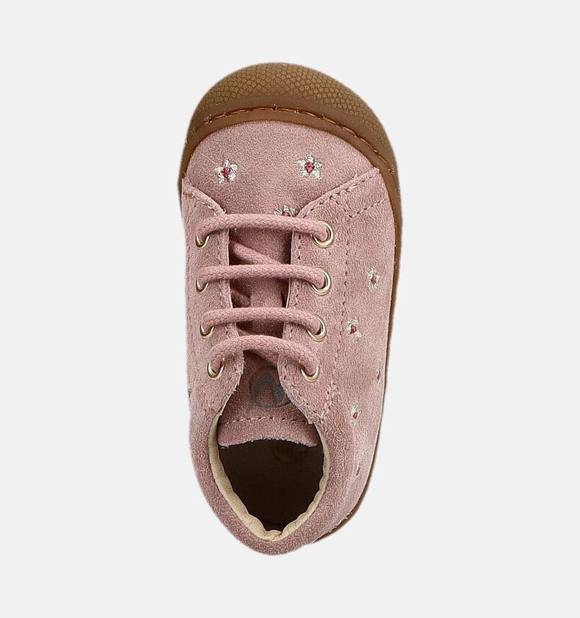 Naturino Cocoon Embroidery Chaussures b&eacute;b&eacute; en Rose pour filles (380179) - pour semelles orthop&eacute;diques