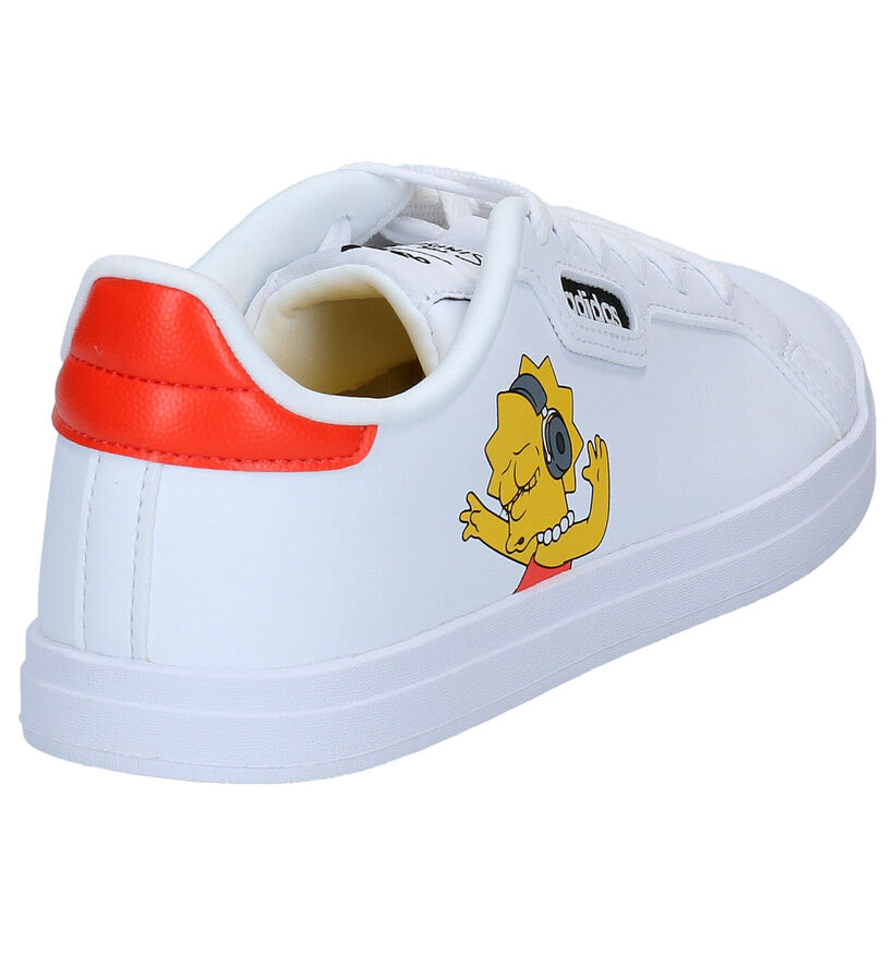adidas The Simpsons Courtpoint Base Witte Sneakers in kunstleer (293424)