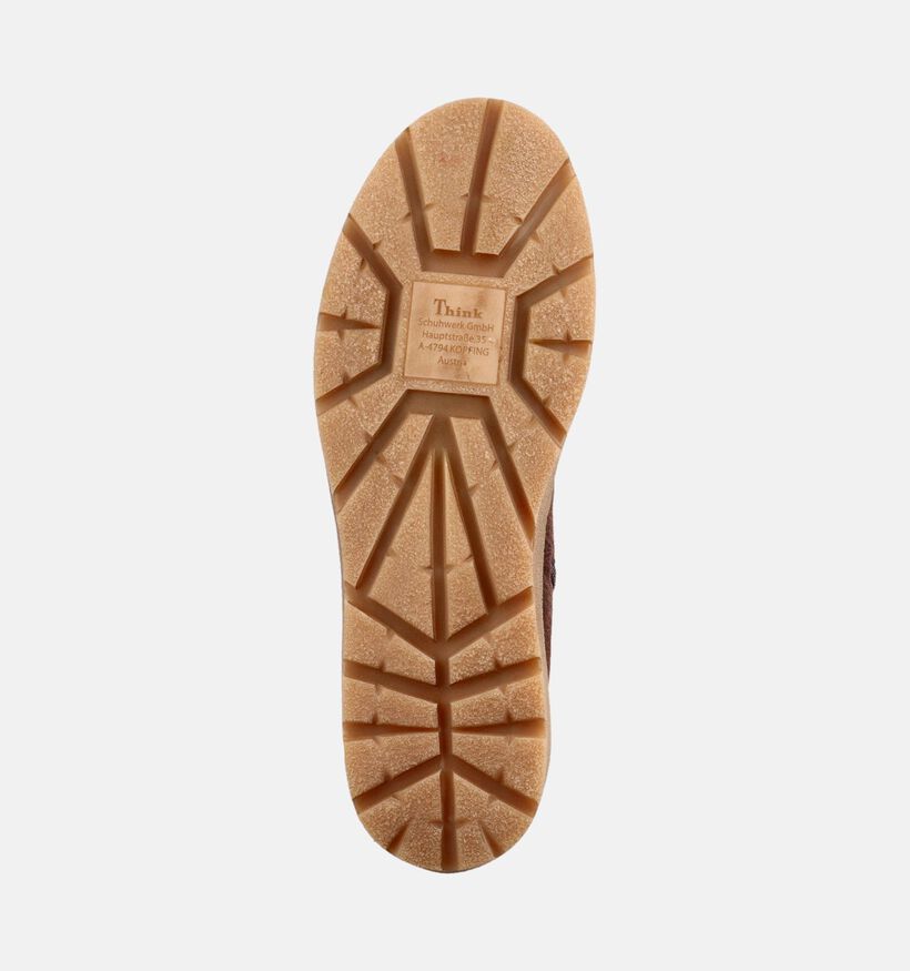Think! Creps Boots &agrave; lacets en Marron pour femmes (381355) - pour semelles orthop&eacute;diques