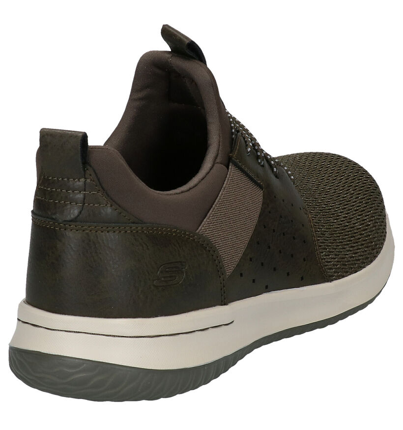 Skechers Kaki Slip-on Sneakers in kunstleer (277892)