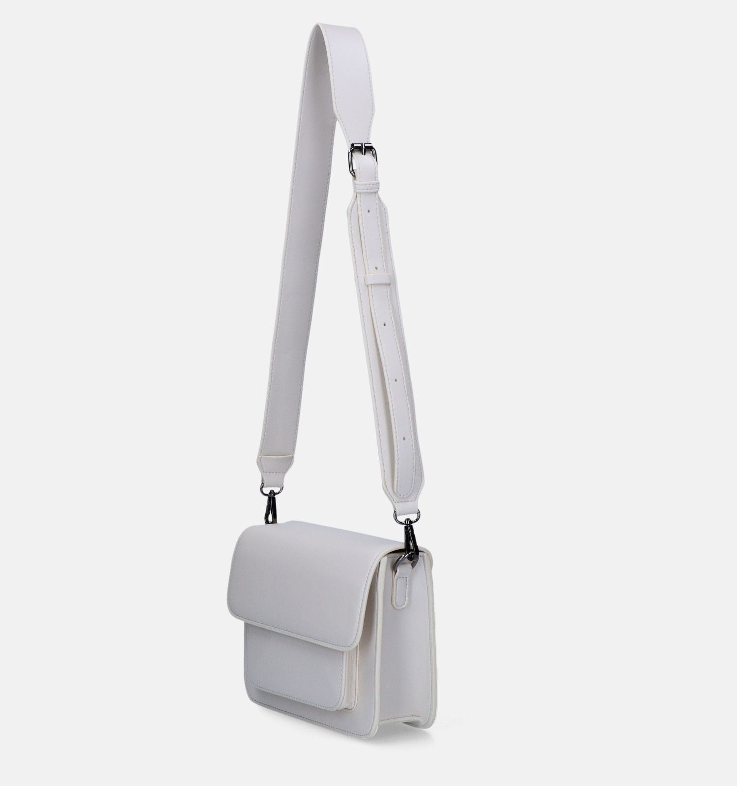 Hvisk Cayman Pocket Soft Structure Ecru Crossbody tas Dames Crossbody tassen Online op TORFS.BE
