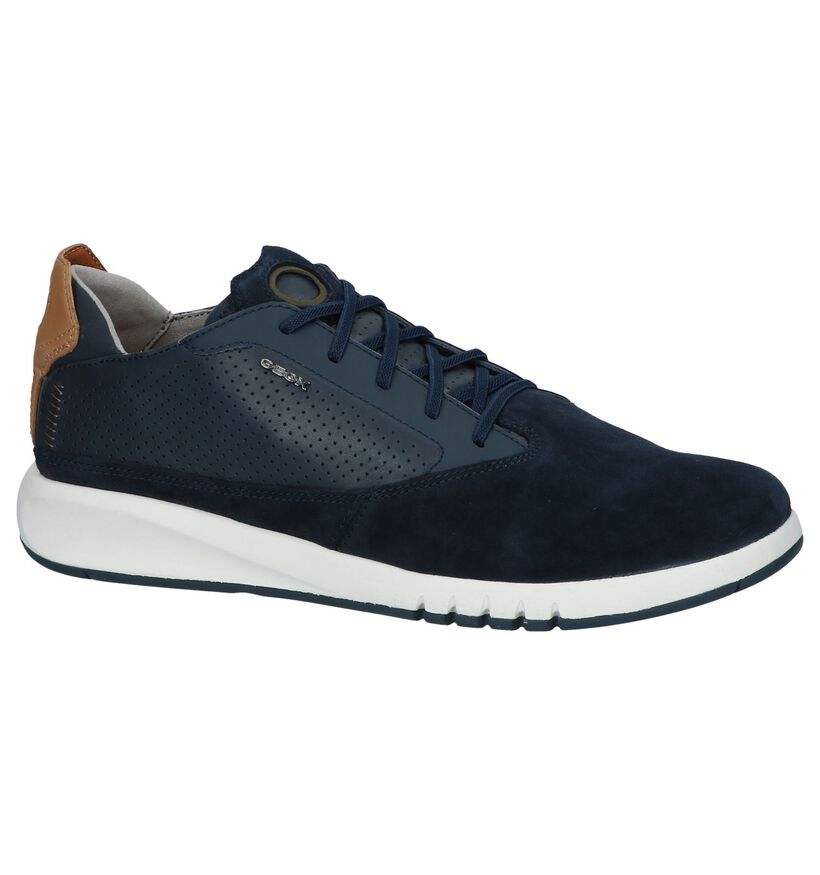 Geox Chaussures basses en Bleu foncé en cuir (240054)