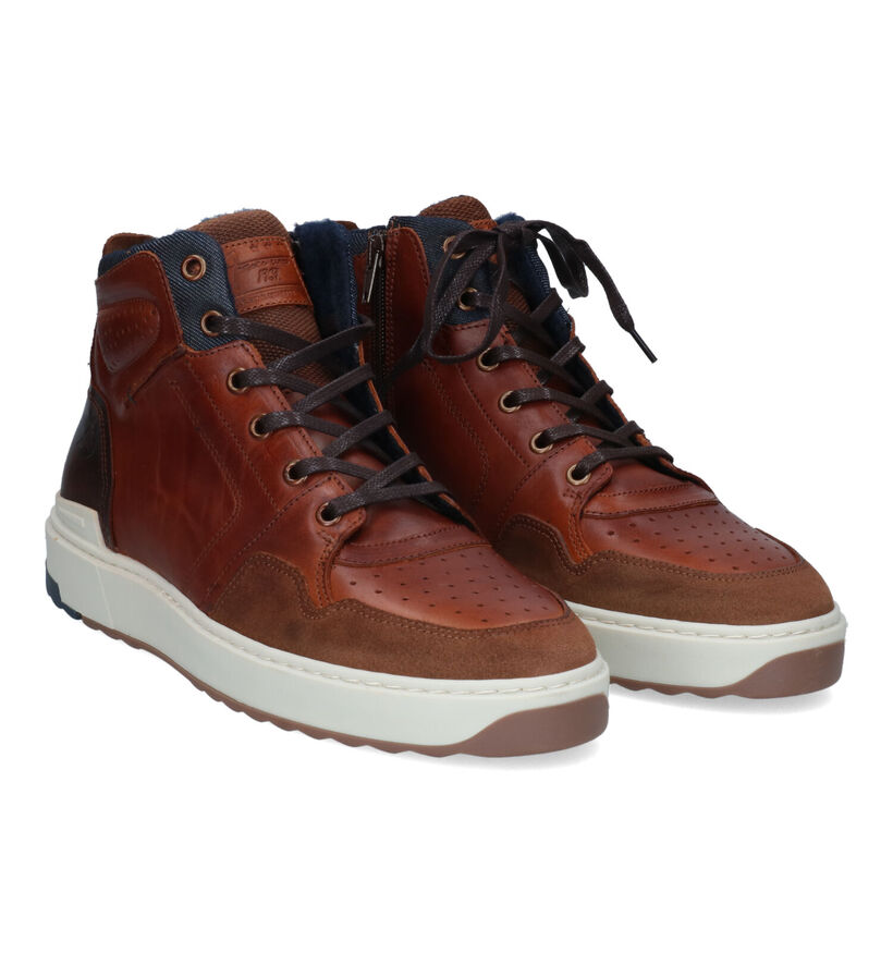 Bullboxer Chaussures hautes en Cognac pour hommes (313095) - pour semelles orthopédiques