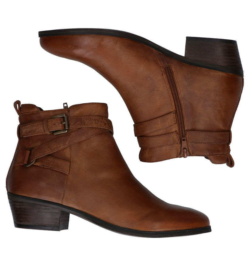 Steven NY Amony Cognac Enkellaarzen in leer (280220)