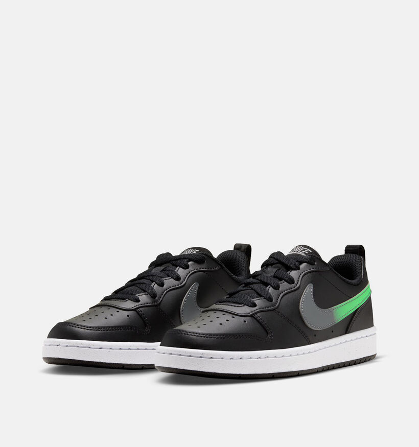 Nike Court Borough Low Zwarte Sneakers voor jongens (377292)