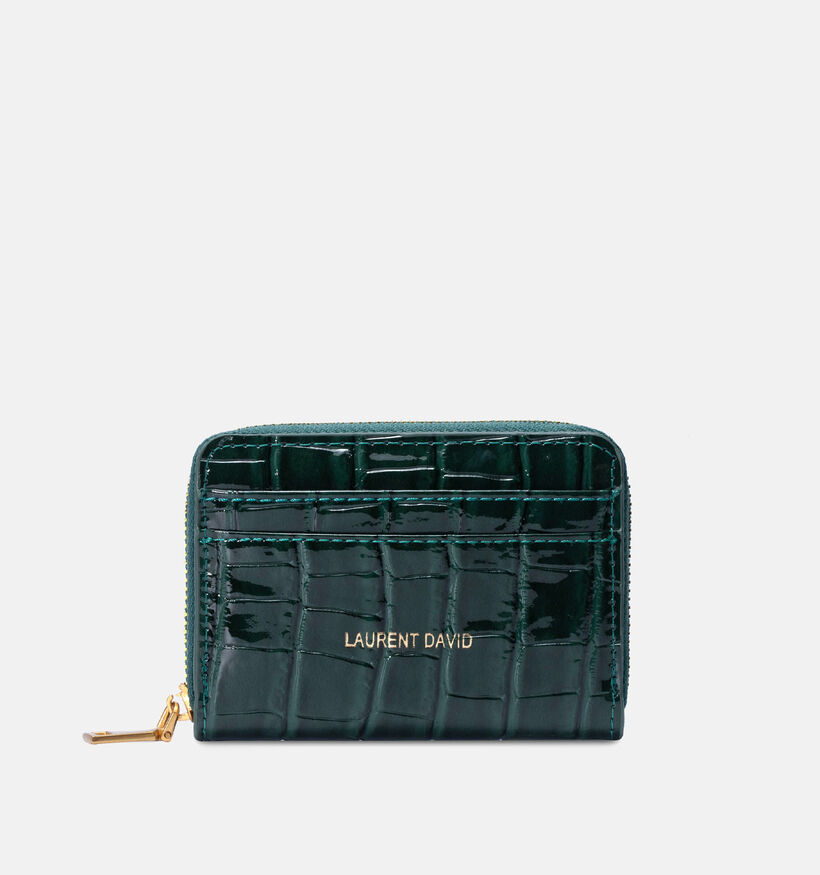 Laurent David Croco Porte-monnaie en Vert pour femmes (365188)