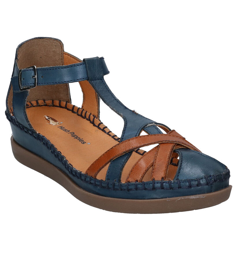 Hush Puppies Blauwe Sandalen in leer (296520)