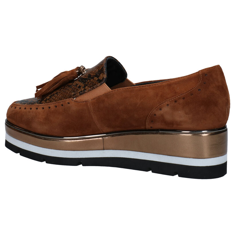 Nathan-Baume Cognac Instappers in nubuck (283259)