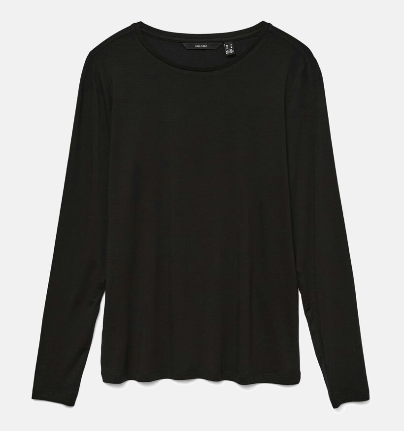 Vero Moda Ava Zwarte T-shirt met Lange Mouwen voor dames (360096)