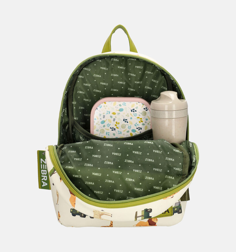 ZEBRA Safari Sac à dos en Ecru/Vert pour garçons (365078)