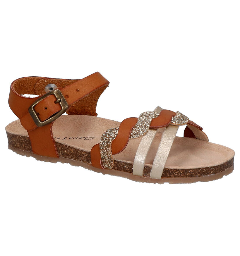 Milo & Mila Cognac Sandalen in kunstleer (272263)